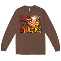 Chestnut i'm just here for the snacks softball Long Sleeve Tee - Jasminsmagicworld