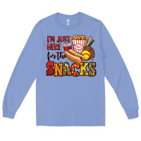Colony Blue i'm just here for the snacks softball Long Sleeve Tee - Jasminsmagicworld