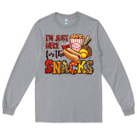 Heather Grey i'm just here for the snacks softball Long Sleeve Tee - Jasminsmagicworld