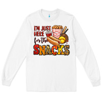 White i'm just here for the snacks softball Long Sleeve Tee - Jasminsmagicworld