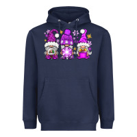 Navy purple winter gnomies Heavyweight Hoodie - NancyCooperArtShop
