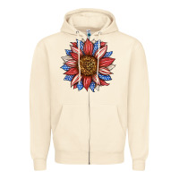 Sandshell American Flag Sunflower Zipper Hoodie - LillyAllenDesigns