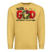 Antique Gold with god all things are possible Premium Sweatshirt - MaliasSmallBusiness