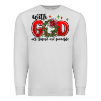 Dove Grey with god all things are possible Premium Sweatshirt - MaliasSmallBusiness