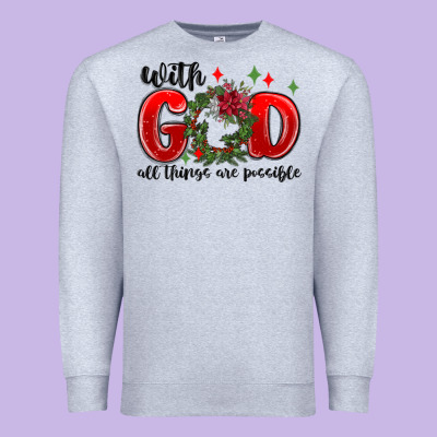 With God All Things Are Possible Premium Sweatshirt Designed By Maliassmallbusiness