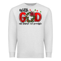 Oatmeal Heather with god all things are possible Premium Sweatshirt - MaliasSmallBusiness