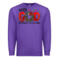 Purple with god all things are possible Premium Sweatshirt - MaliasSmallBusiness