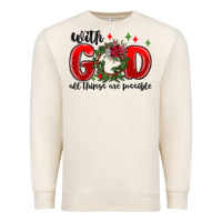 Sandshell with god all things are possible Premium Sweatshirt - MaliasSmallBusiness