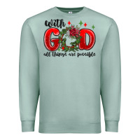 Seafoam with god all things are possible Premium Sweatshirt - MaliasSmallBusiness