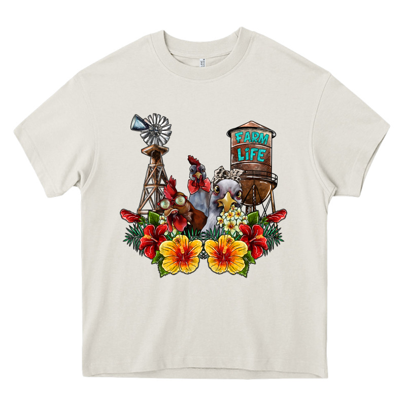 Farm Life Chicken Heavy Core Tee by SublimationCraftShop | Teevron