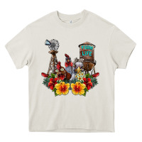 Cream farm life chicken Heavy Core Tee - SublimationCraftShop