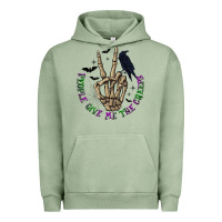 Pigment Oil Green People Give Me The Creeps Urban Hoodie - texasbilliewilder