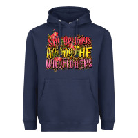 Navy she belongs among the wildflowers Heavyweight Hoodie - NancyCooperArtShop