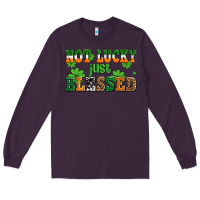 Plum not lucky just blessed Long Sleeve Tee - AdoDesignShop