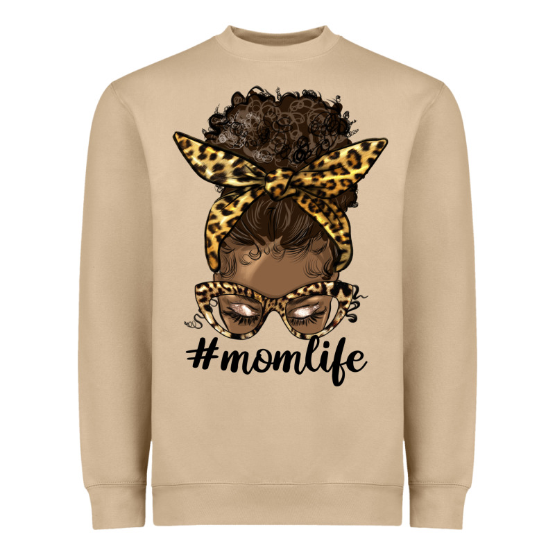 Afro Messy Bun Mom Life Heavyweight Sweatshirt by HRA Design Shop | Teevron