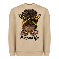 Mushroom afro messy bun mom life Heavyweight Sweatshirt - HRA Design Shop