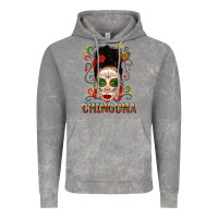 Mexicana Skull Girl Messy Bun Vintage Hoodie | Teevron