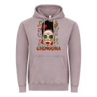 Vintage Zinc Mexicana Skull Girl Messy Bun Vintage Hoodie - texasbilliewilder