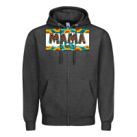 Charcoal Heather mama of both license plate Zipper Hoodie - Jasminsmagicworld