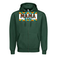 Sports Green mama of both license plate Zipper Hoodie - Jasminsmagicworld