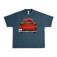 Midnight Navy western red truck back view Urban Heavy Tee - FaDigitalArtStudio
