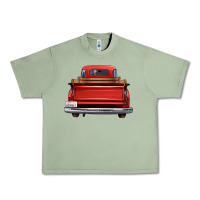 Oil Green western red truck back view Urban Heavy Tee - FaDigitalArtStudio