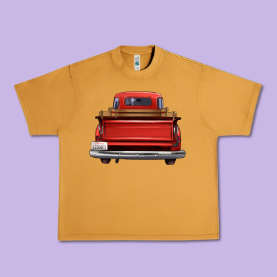 Western Red Truck Back View Urban Heavy Tee Designed By Fadigitalartstudio