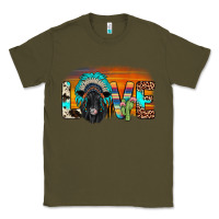 Army Green love black angus indian headdress Classic Tee - JahusDesignShop