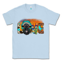Dusty Blue love black angus indian headdress Classic Tee - JahusDesignShop