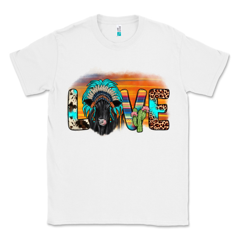 Love Black Angus Indian Headdress Classic Tee by JahusDesignShop | Teevron