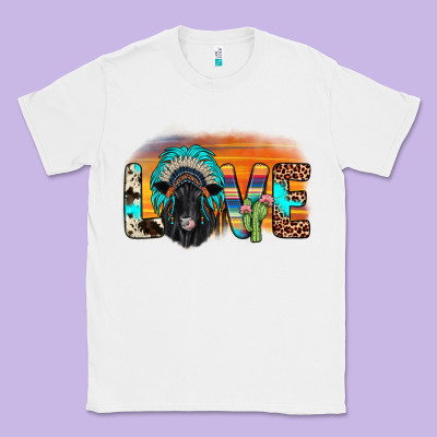 Love Black Angus Indian Headdress Classic Tee Designed By Jahusdesignshop