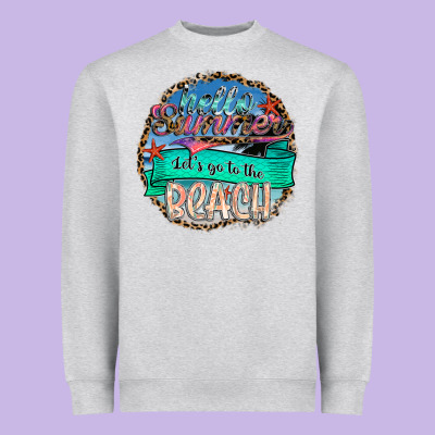 Hello Summer Let's Go To The Beach Heavyweight Sweatshirt Designed By Sublimationcraftshop