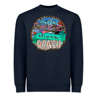 Navy Hello Summer Let's Go To The Beach Heavyweight Sweatshirt - SublimationCraftShop