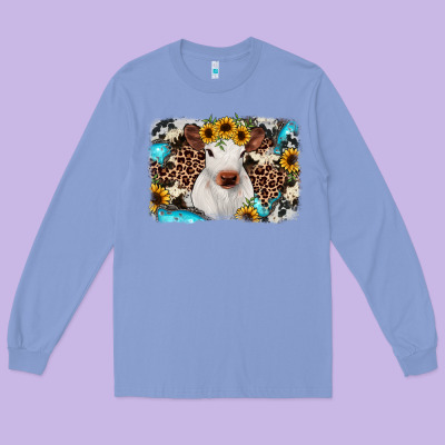 Cowhide Leopard Calf Long Sleeve Tee Designed By Jahusdesignshop