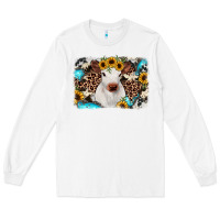 White cowhide leopard calf Long Sleeve Tee - JahusDesignShop