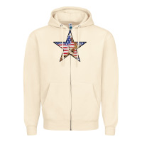 Sandshell American Flag Star Zipper Hoodie - LillyAllenDesigns