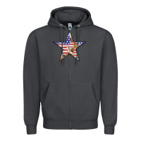 Smoke American Flag Star Zipper Hoodie - LillyAllenDesigns