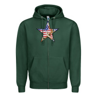 Sports Green American Flag Star Zipper Hoodie - LillyAllenDesigns