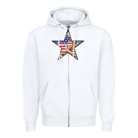 White American Flag Star Zipper Hoodie - LillyAllenDesigns