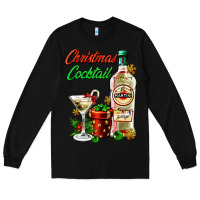 Black christmas cocktail martini and gift Long Sleeve Tee - AdoDesignShop