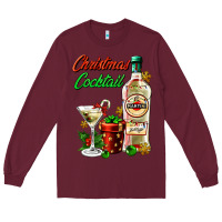 Burgundy christmas cocktail martini and gift Long Sleeve Tee - AdoDesignShop
