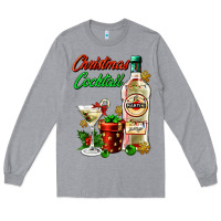 Heather Grey christmas cocktail martini and gift Long Sleeve Tee - AdoDesignShop