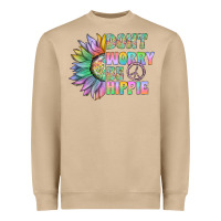 Mushroom Don't Worry Be Hippie Heavyweight Sweatshirt - CowhideDigitalArt