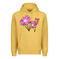Antique Gold Bitterroot Flower Illustrations Premium Hoodie - LillyAllenDesigns