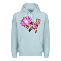 Blue Mist Bitterroot Flower Illustrations Premium Hoodie - LillyAllenDesigns