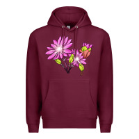 Burgundy Bitterroot Flower Illustrations Premium Hoodie - LillyAllenDesigns