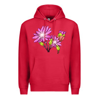 Cardinal Bitterroot Flower Illustrations Premium Hoodie - LillyAllenDesigns