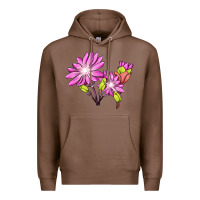 Chestnut Bitterroot Flower Illustrations Premium Hoodie - LillyAllenDesigns