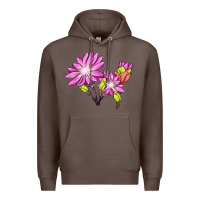 Coffee Bitterroot Flower Illustrations Premium Hoodie - LillyAllenDesigns