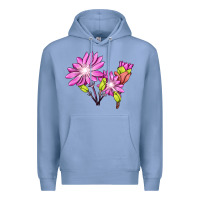 Colony Blue Bitterroot Flower Illustrations Premium Hoodie - LillyAllenDesigns